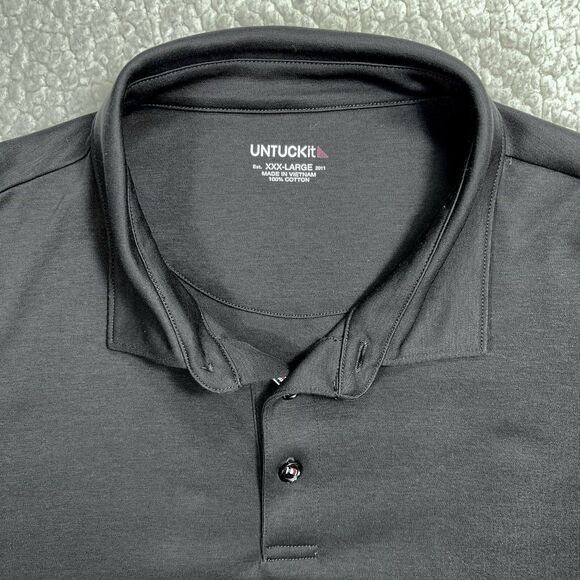 UNTUCKit Damaschino Polo Shirt Men’s Size 3XL Bkack Long Sleeve Smart Casual - Picture 2 of 12